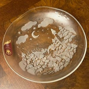 Walther Glass Germany Christmas Candy Dish Plate. NWOB